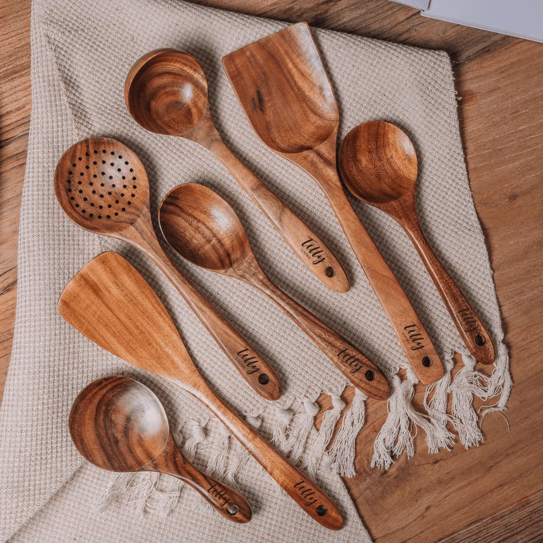 Teak Wooden Utensil Set - Image 5